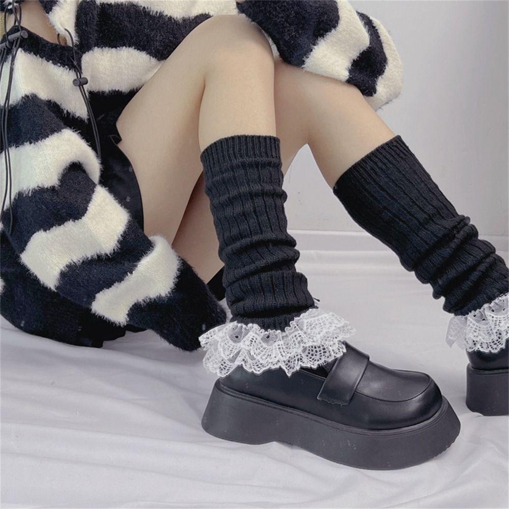 Bow Tie Knitted Socks Keep Warm JK Stockings Kawaii Feet Cover  for Women Girls