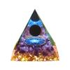 Energy Generator Orgone Pyramid Amethyst Peridot Healing Natural Crystal Reiki Chakra Generator Orgonite Pyramid Meditation Tool