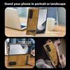 Magnetic PU Leather Kickstand Phone Case Shell for Samsung Z Fold Flip 7 6 5 Wireless Charging Case Designer Mobile Phone Case