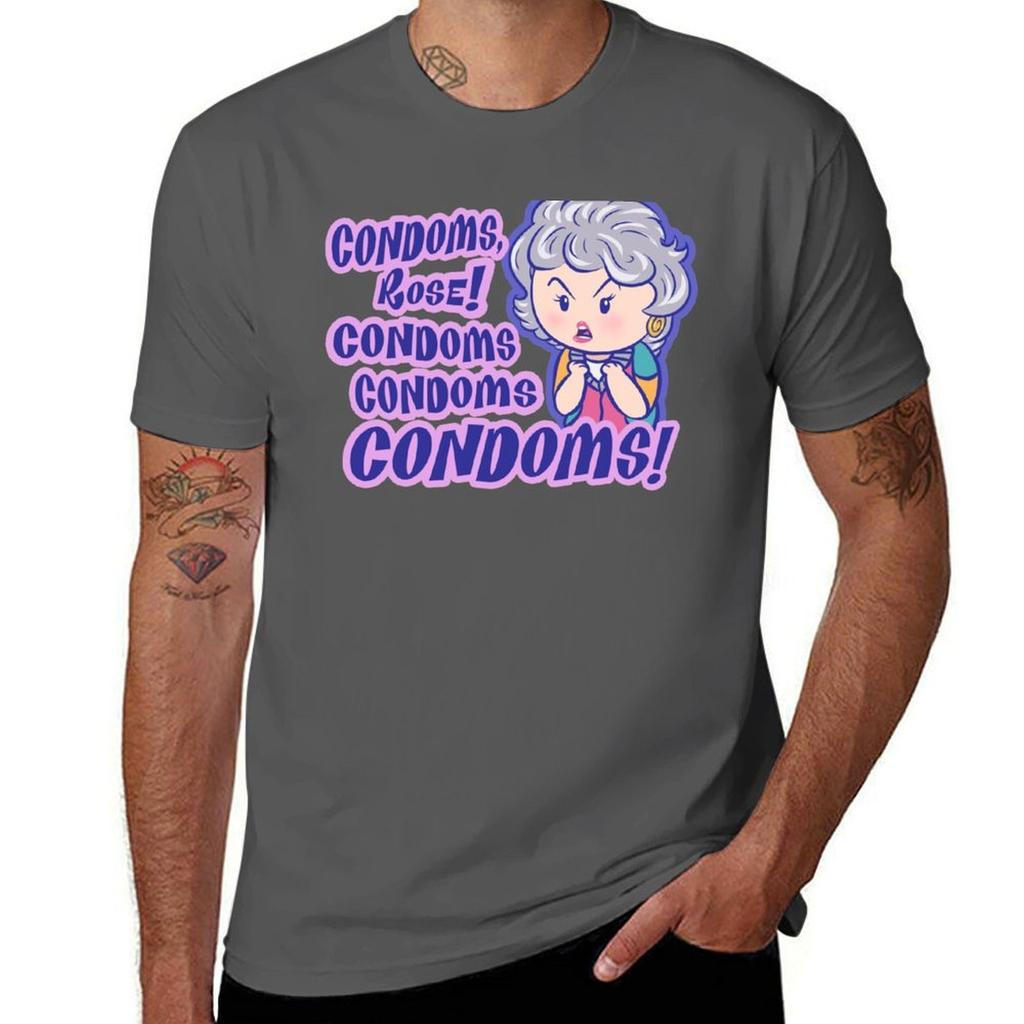CONDOMS Rose TShirt Work Daily Short Sleeve Top