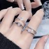Niche Design Double-Layer Pink Love Open Ring Set Stacked Ring Personalized Women'S Fashion High-End Jewelry
