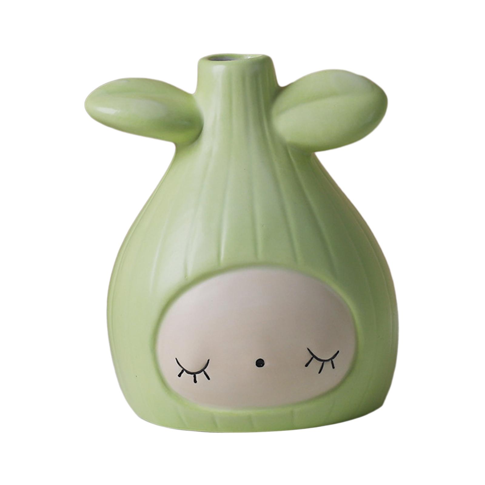 

Porcelain Balcony Flower Pot Cartoon Planter Sculpture Desk Artwork Plant Holder Desk Ornament for Dining Table Versatile