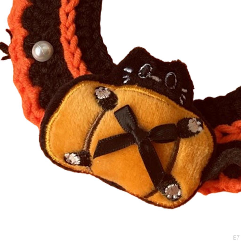 Halloween Cat Collar Dog Collar,Comfortable for Dogs Cats,Soft,Cute,Hand Woven Knitted Party