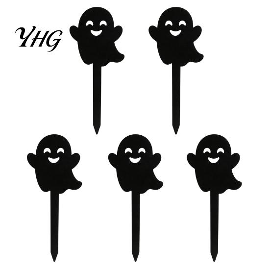 Witch Hat Flower Pot Decor 5Pcs Halloween Planter Stakes, Acrylic Garden Sign for Outdoor Yard Lawn Backyard, Indoor Potted Plant Accessories
