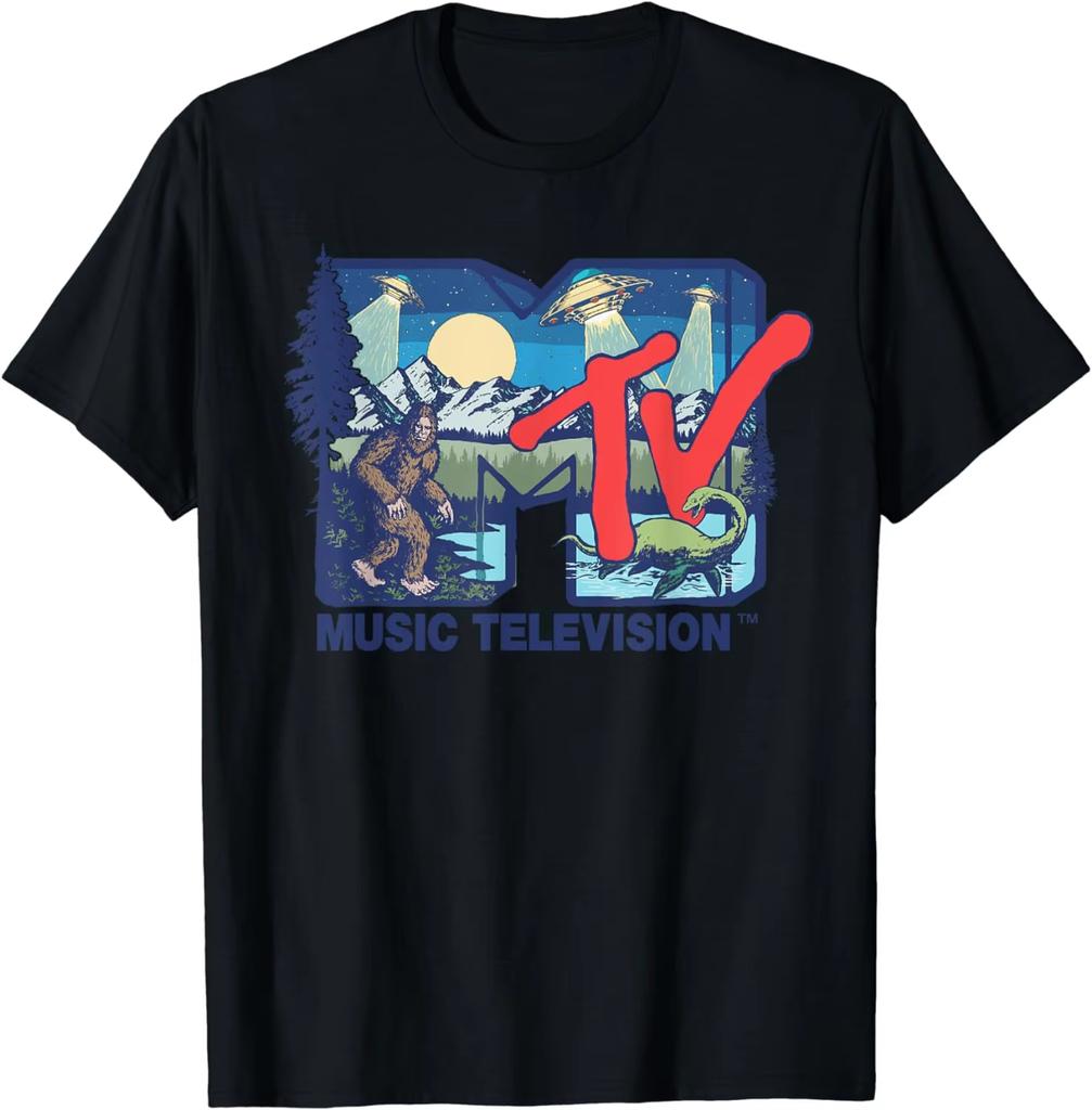 Mysterious Creature MTV Logo Pattern Summer UNISEXs Cotton Tshirt Comfortable and Of High Quality Inspired By Yk