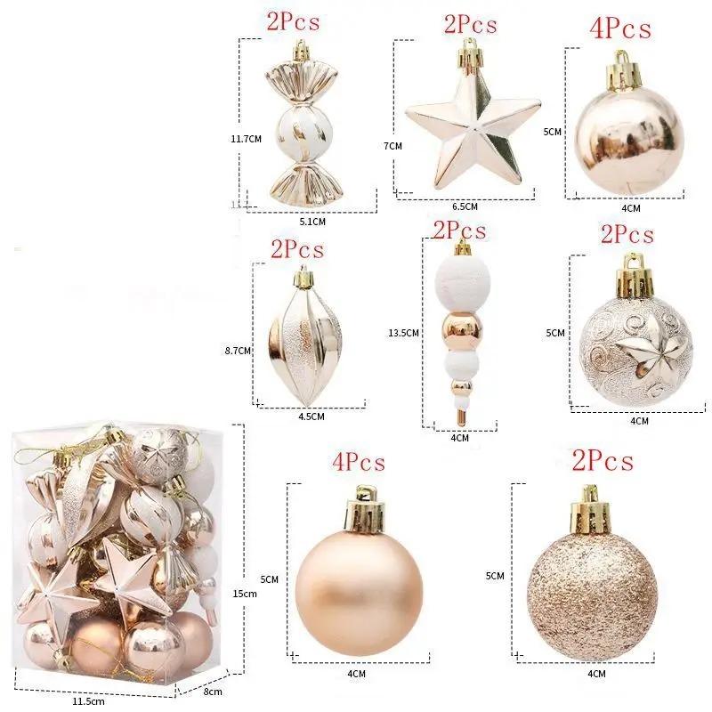 20/29 szt. Wiszące na choinkę Ozdoba świąteczna kula do dekoracji domu pokoju Nowy Rok Navidad Wisiorek Kula Prezent Akcesoria DIY