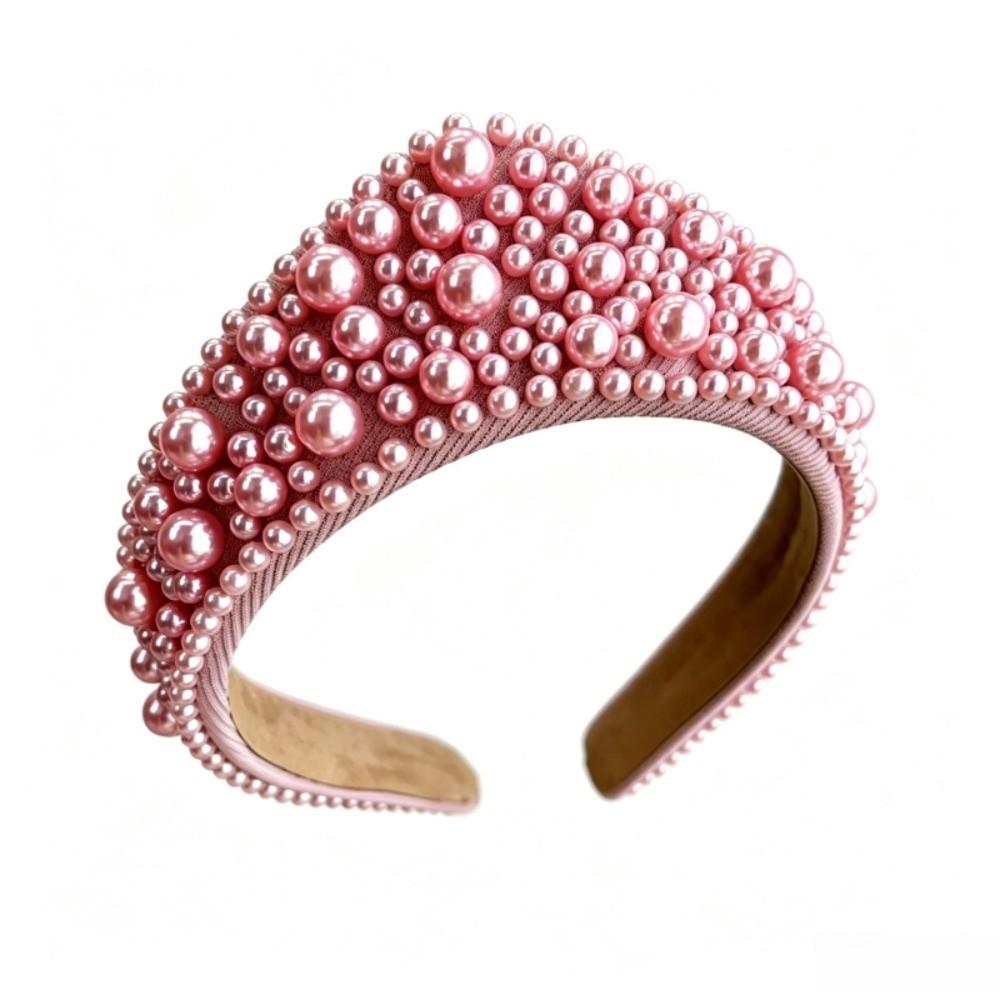 Luxurious Pearl Headbands Vintage Sponge Hair Hoop Crystal Hairbands Rhinestone Tiara  Party