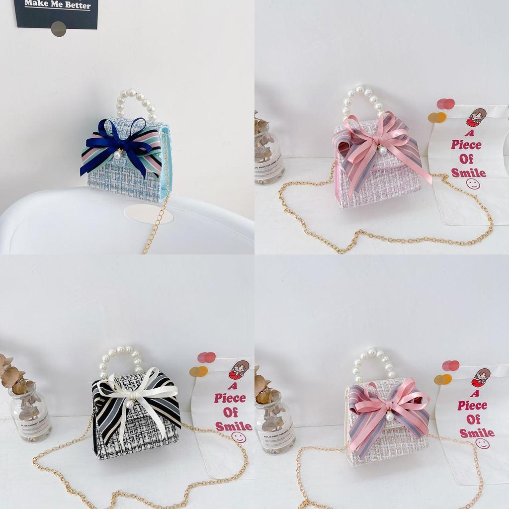 Adorable Children's Bowknot Crossbody Bag Fashionable Floral Design For Girls