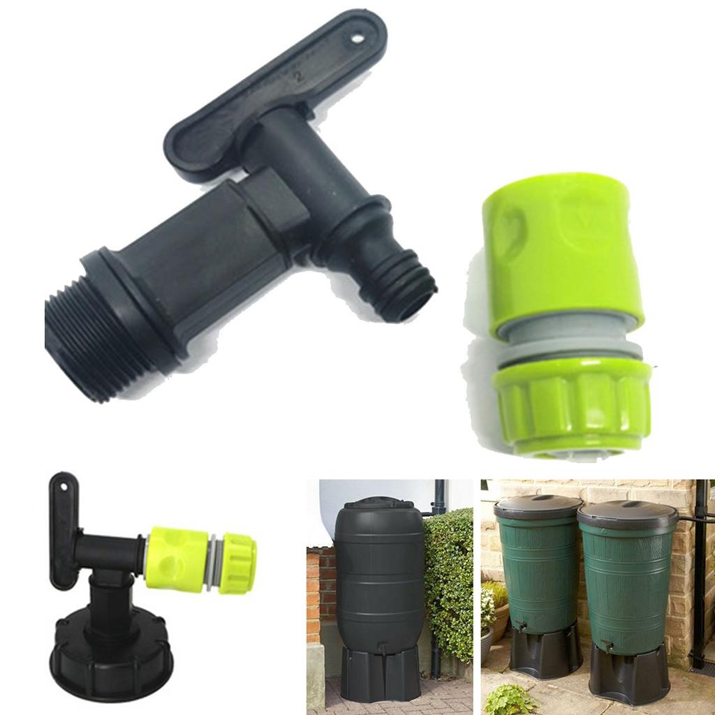 3/4 Inch For BSP Water Butt Tap with Quick Click Compatible Hose Connector for Adjustable Flow and Secure Hose Attachment
