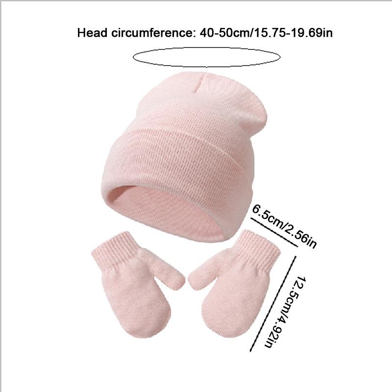 Autumn Winter Boys Girls Knitted Hat Glove Set Fashion Joker Solid Color Thick Soft Warm Wool Hooded Party Photography Props
