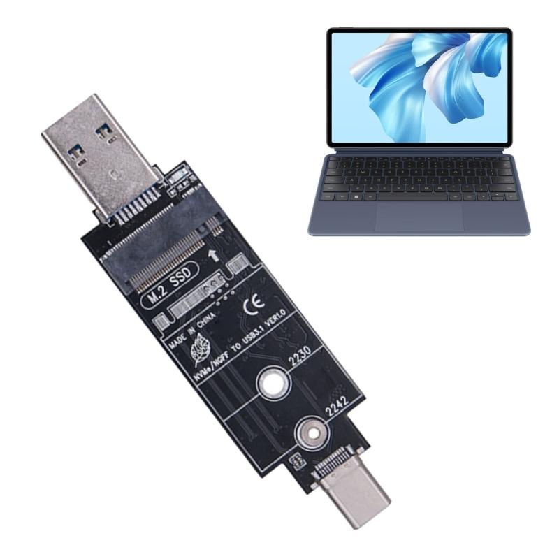 M.2 to USB Adapter USB 3.1 Gen2 to NVMe NGFF M.2 Solid States Disk Hard Disk Case Adapter Support for NVMe Solid States Disk Size 2242/2280