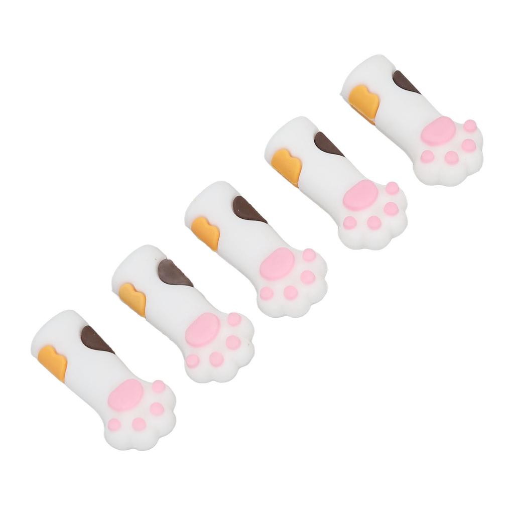 5pcs Cuticle Scissors Cover Protector Cat Paw Shape Silicone Cuticle Trimmer Protective Sleeve for Nail and Toenails