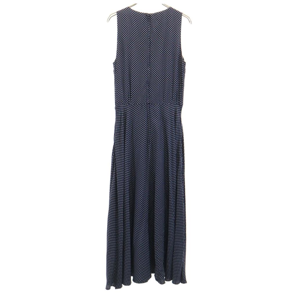 Brooks Brothers 90s Old Dot Pattern No Sleeve One Piece 6 Navy Polka Dot Women Used