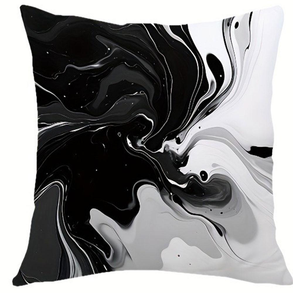 Black And Gold Brushstroke Art Pillowcasebedroom Living Room Sofa Home Decor Polyester Cushion Cover With Zipper