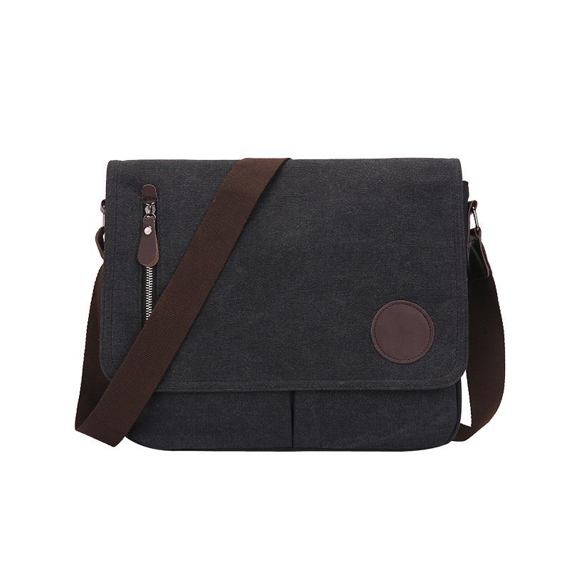 

Гуанчжоу высококачественная холщовая наплечная сумка агент мессенджер тканевая сумка большой вместимости мужские и женские рюкзаки 33X29X6.5cm thick чёрный