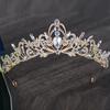 Delicate Princess Crown Baroque Queen Royal Rhinestones Headband Luxurious Bridal Wedding Diadem Prom Stage Photography Props