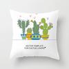 Office Chair Cushion Cover Creative Cartoon Cactus Print Pillow Cover Fashionable Luxury Home Decoration