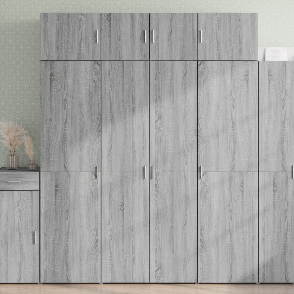 vidaXL Highboard Grau Sonoma 80x42,5x185 cm Holzwerkstoff graue
