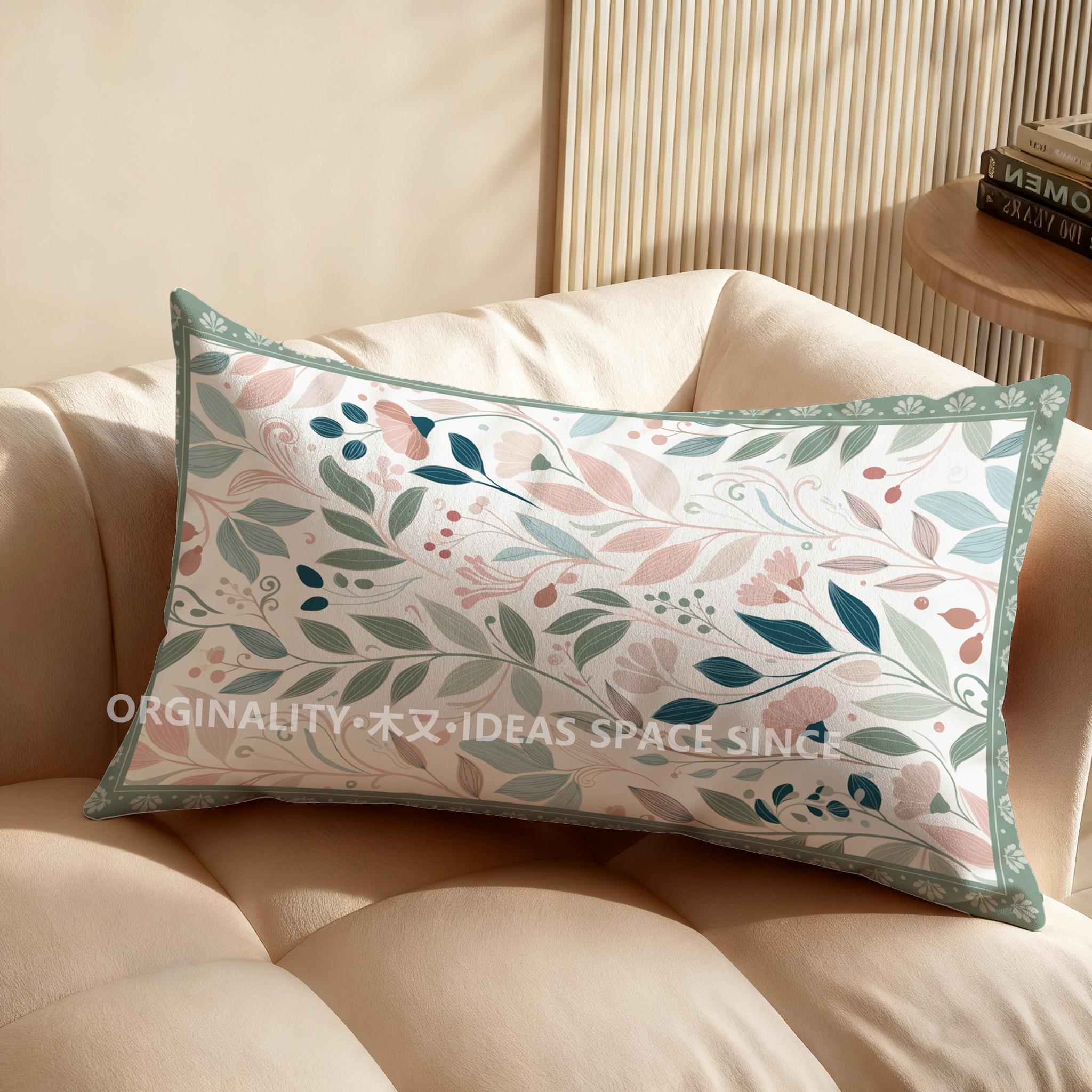 Bloemige Bij & Vlinder Kussensloop Geschikt Voor Bank Slaapkamer Auto Kussensloop Kussen Rechthoekig Rugkussen 30x50cm