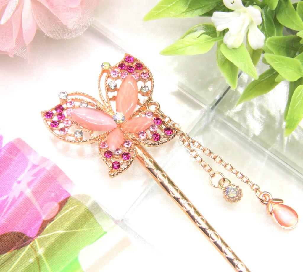 [MiaoMiao] Kanzashi (Japanese Hair Ornament) - Single Piece, Suitable for Traditional Japanese Clothing (Tomesode, Kimono, Etc.). Antique Metal