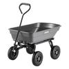 Garden Dump Cart, 272 kg Poly Dump Cart, Garden Carts Dumps Wagon with 90° Quick-Dumps Mechanism, 180° Swivel Wheels, 270° Flexible Rotating Bearings,
