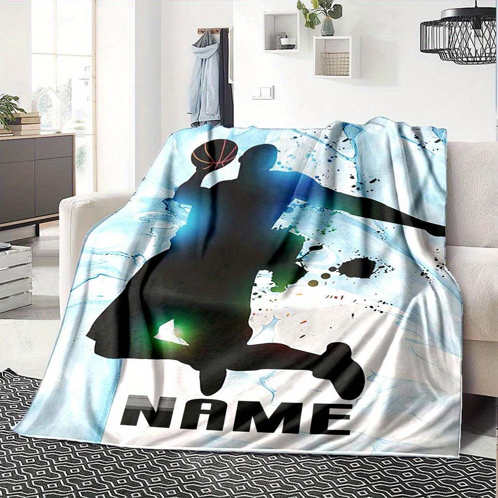 Basketball Hoop Customize Your Name Blanket Warm Comfortable And Soft Blankets Are Suitable For Home Lunch Break Blanket Office Sofa Sofa Gift To