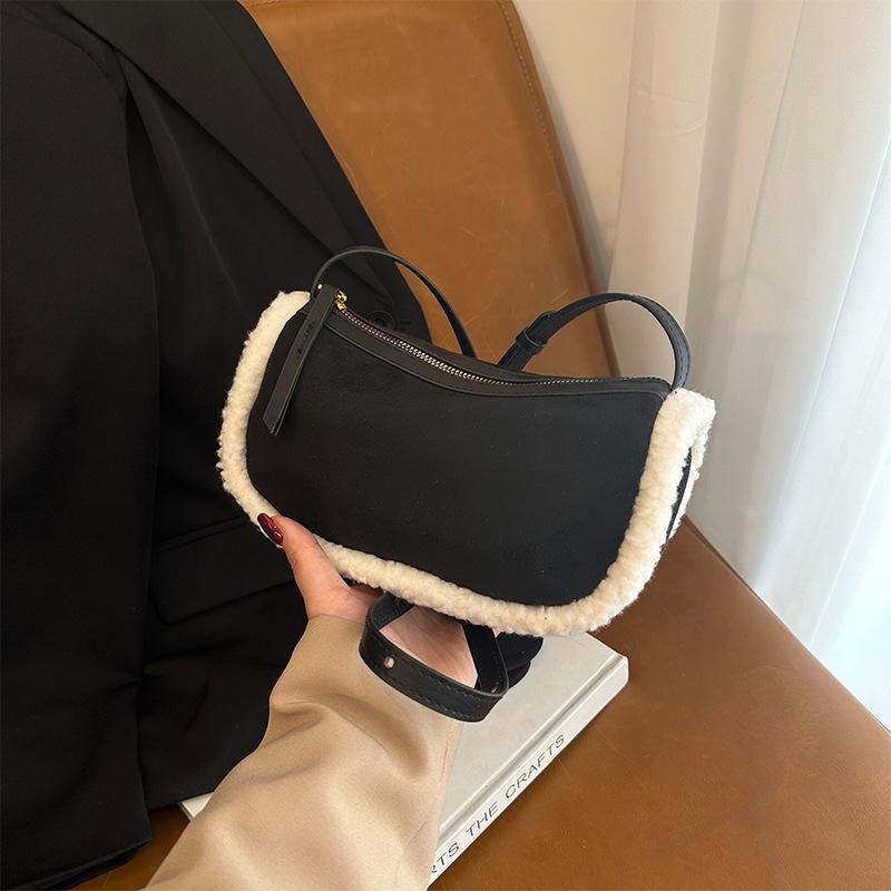 Wolle Achseltasche Umhängetasche Damen Haar Mode Damen Schultertasche Designer Geldbörse und Handtasche