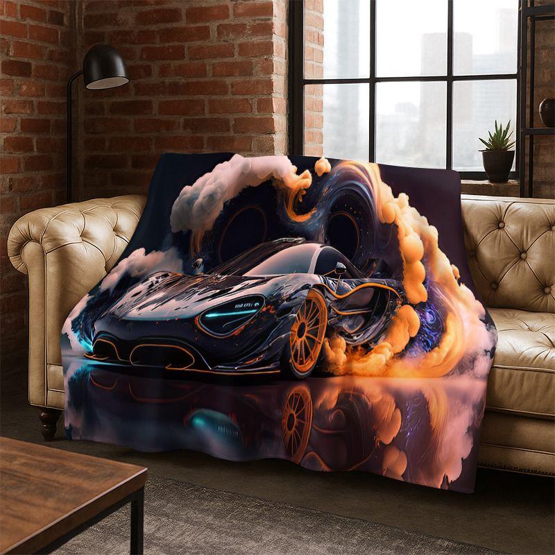 Future concept sports car Moto Racing Flannel Blanket Soft Warm Throw Blanket for Bedroom Living Room Bed Travel Camping Picnic