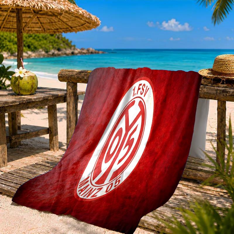Red Emblem FSV Mainz Beach Towel Microfiber Beach Towel, Lightweight and Quick-Dry, for Summer Travel, Swimming Pool Fan Birthday Gift