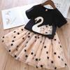 FiveFive Baby Girls Clothes Sets Summer Toddler Girls Clothes Tracksuit Suit Pattern T-shirt+Skirt Kids Outfit Children Clothes