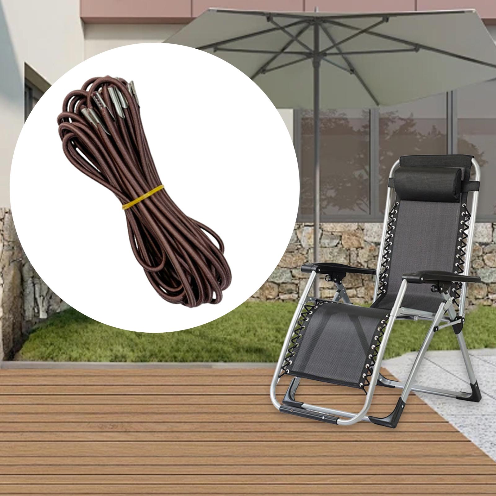 

4x Patio Chair, Cord Replacement Elastic Cord, Backyard Bungee Chair, Lawn коричневый