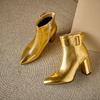 Gold Silber Damen Stiefeletten Hoher Absatz Kleine Große Größe 32 46