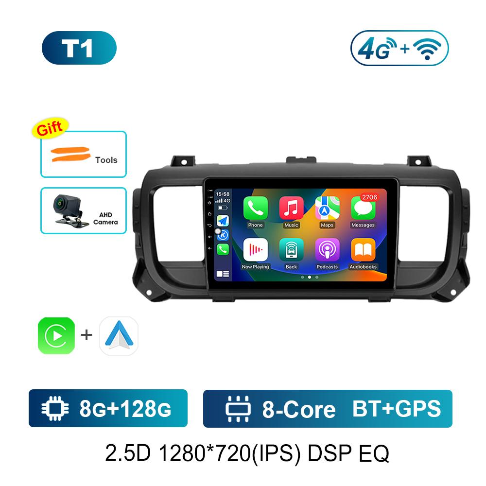 Carplay Android OS 9'' for Citroen Jumpy 3 2016 - 2021 for Peugeot Expert 3 2016 - 2021 Car Radio Multimedia Player 4G Bluetooth