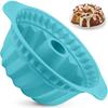 LMETJMA Forma de Silicone Canelada de 9,5 Polegadas Forma de Bolo Canelada Antiaderente com Cabo Robusto Formas de Cozimento para Bolo Bundt de Cozinha JT366