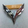 Elegant Zinc Alloy Metal Crossed Flag Emblem For Corvette C7 Stingray Badge