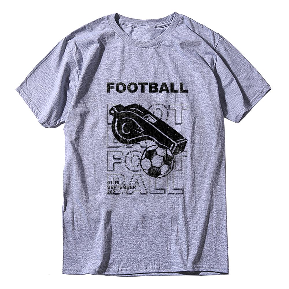 Coolmind YC003 Superior Exclusive football whistle printed Cotton Unisex T-shirt Big size t shirt Crewneck Loose men tshirt tee