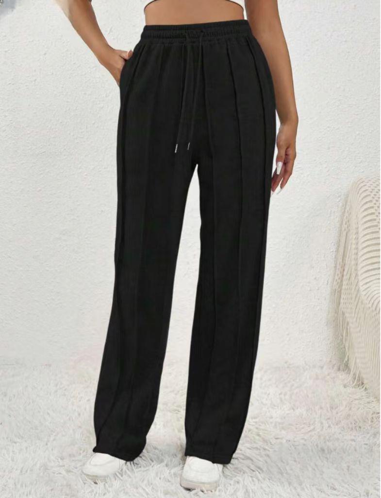 Autumn High Waist Wide Leg Loose Comfortable Women's Pants - Casual, Sports, Straight Leg