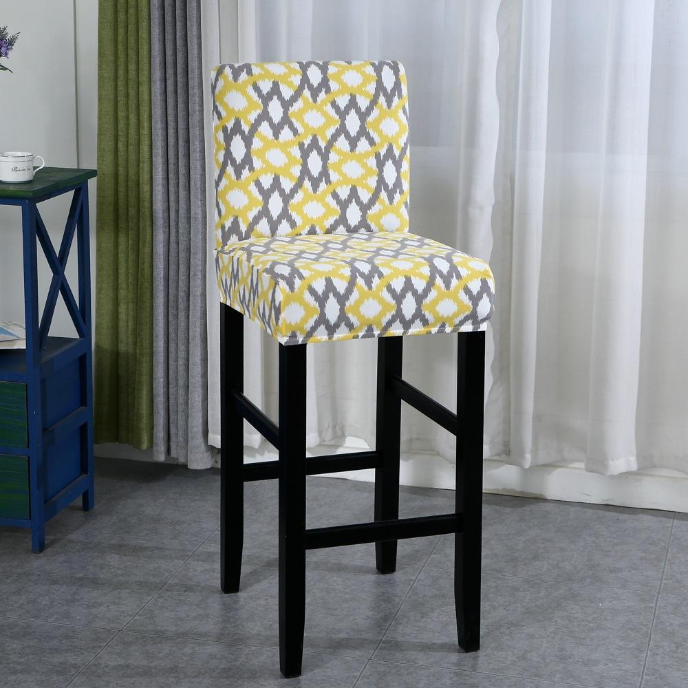 Elastic Bar Stool Chair Cover Home Dining Room Bar Seat Cover Geometric Style Restaurant Hotel Decor Washable Easy Cover 1pc