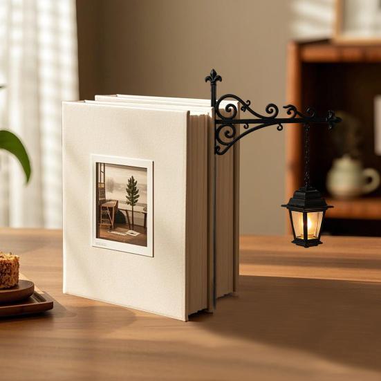 DYS Library Lantern Bookshelf Light, Vintage Reading Corner LED Night Lamp, Decorative Bookcase Lighting for Home Office, Book Lover Gift