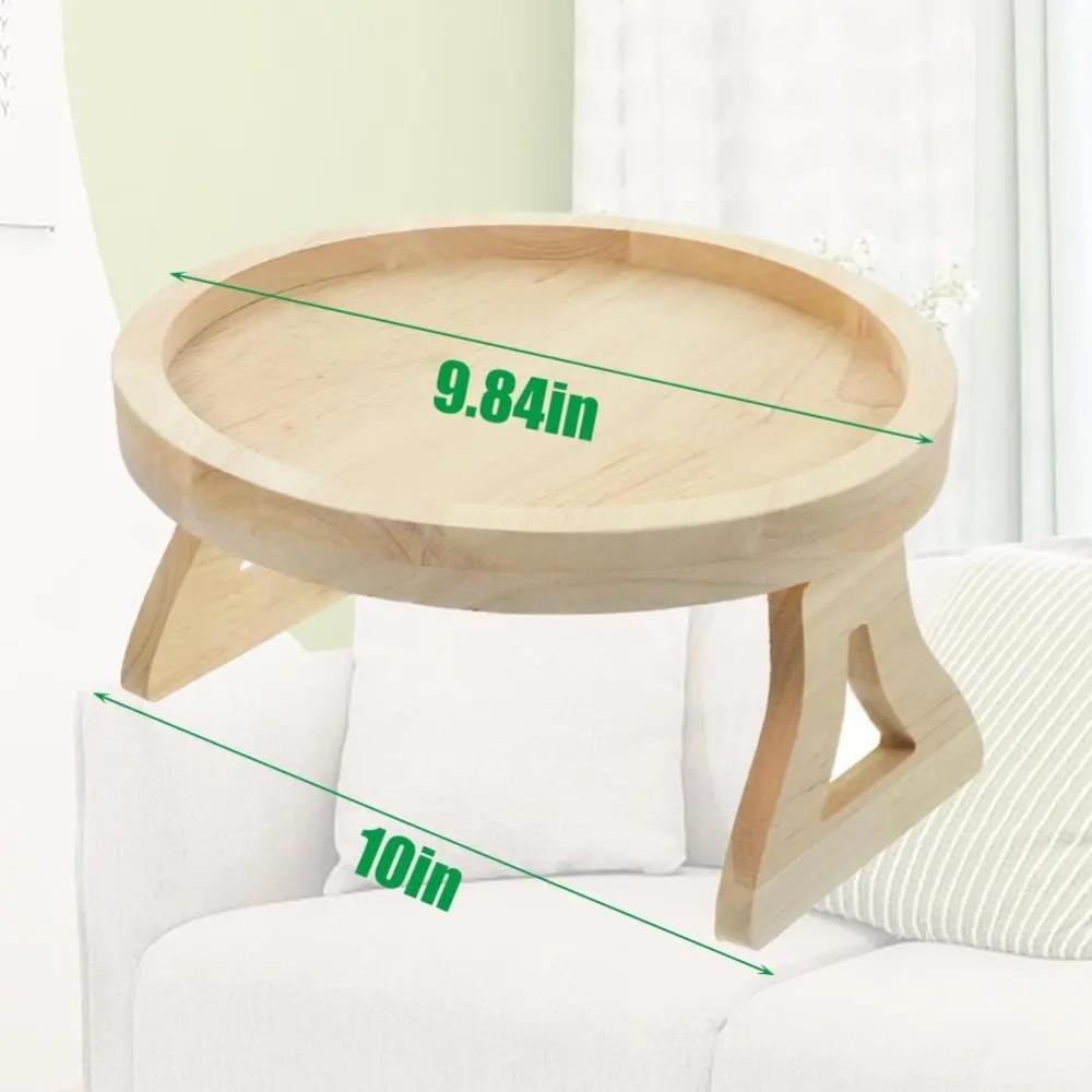 Sofa Tablett Tisch Sofalehne Clip-On Tablett Natürliches Kiefernholz Sofa Praktisches TV Snack Tablett für Fernbedienung Getränke Lebensmittelhalter