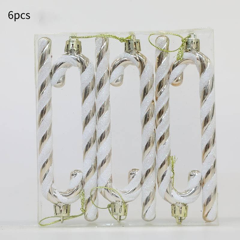X 6 Candy Cane Glitter Hanging Christmas Tree Decoration Santa Ornament Xmas