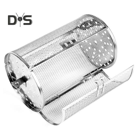 Paslanmaz Çelik Döner Izgara Sepeti Seti Açık Hava Izgara Sebze Balık Barbekü Seti Yükseltilmiş Çubuk Stili Tavuk Kanat Kafesi Otomatik 360 Dönen