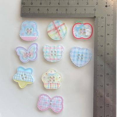 10 Stück Frische Bonbonfarbene Niedliche Cartoon-Knöpfe DIY-Zubehör für Kinderkleidung Haarspangen Creme-Gel Handyhüllen Flatback-Dekor