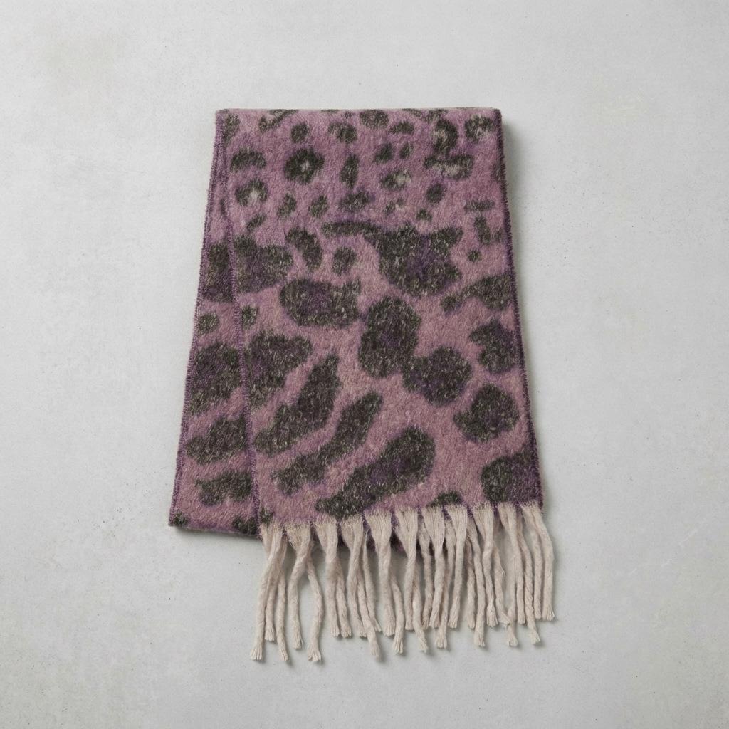 Scarf for Women 2026 Spring and Autumn Vintage Leopard Print Imitation Cashmere Tassel Warm and Fashionable Versatile Scarf