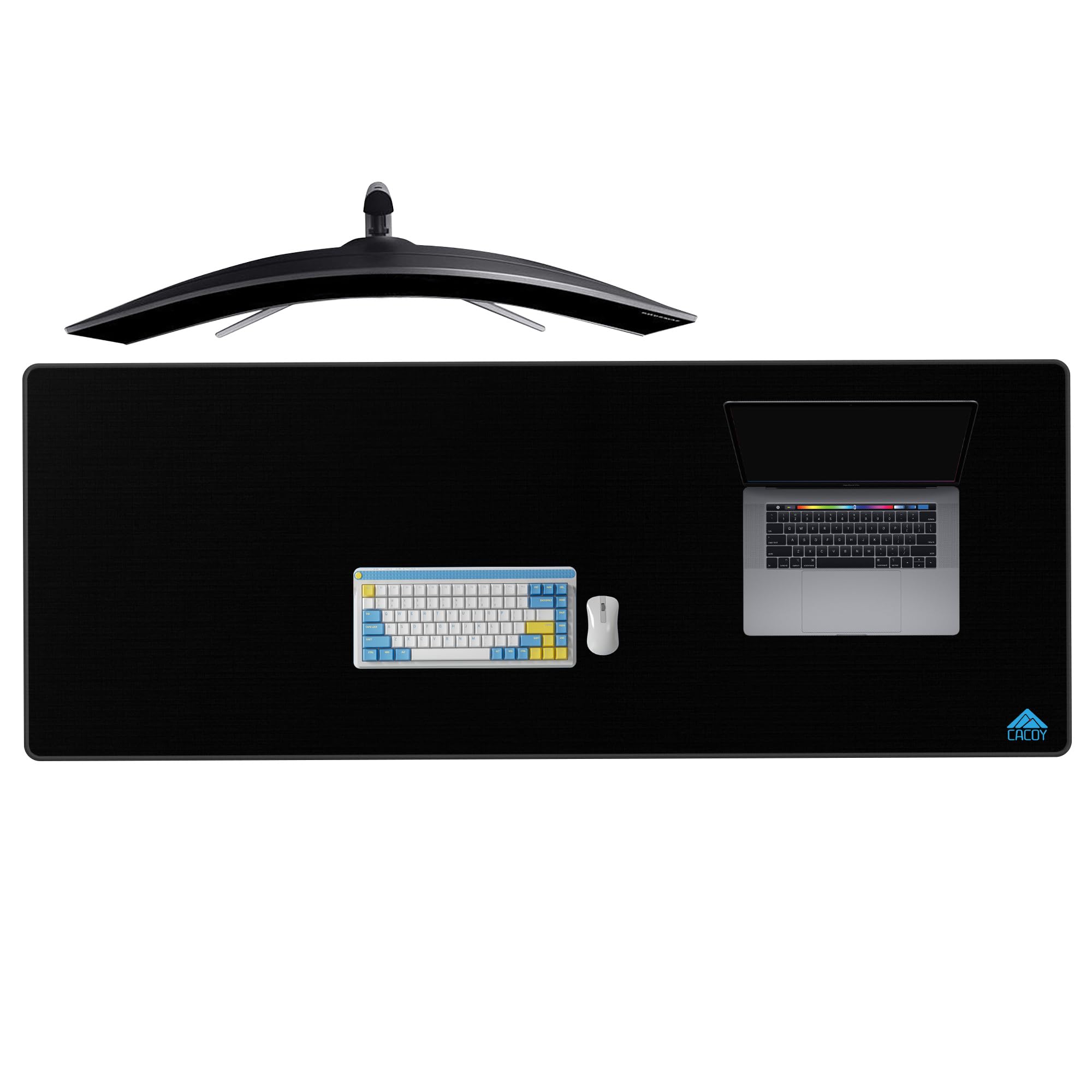 

Cacoy Extended Gaming Mouse 160 x 60 cm Large Computer Desk Rubber Base and Special Textured Full Table Keyboard Mouse Pad Suitable for Office and чёрный