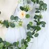 200cm Artificial Eucalyptus Lemon Garland Faux Floral Hanging Vine Rustic Greenery Wreath for Home Wedding Party Decor