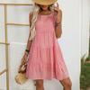 Short Sleeve Boho Dress For Women Casual Loose Fit Summer Sundress Floral Print Dress With Pockets