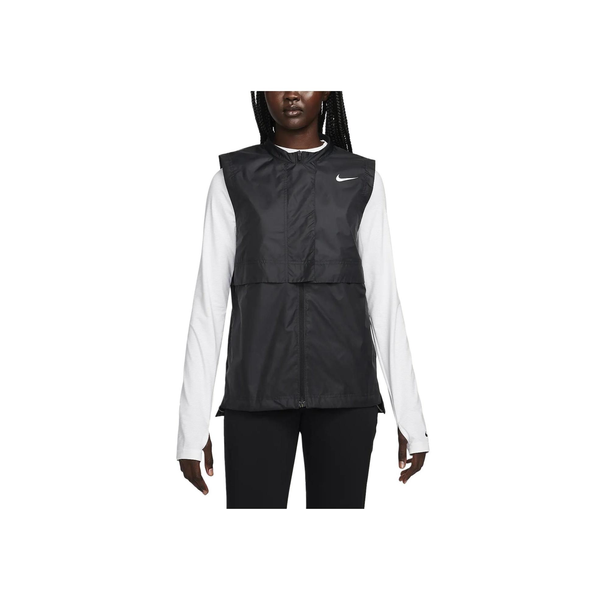 

Nike Tour Repel Outdoor Casual Sports Zip Round Neck Vest Women Vests Black White DZ6021-010 XL