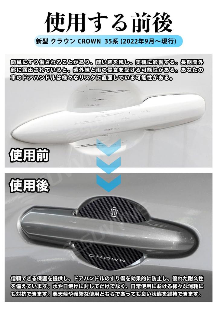 SUVVNE Door Handle Protector, Crown 35 Series Door Handle Protector, Sport/Crossover for Cars, Magnetic