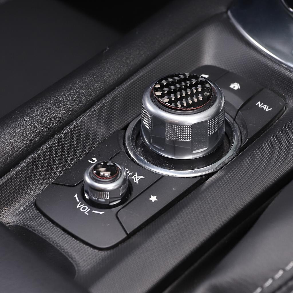 Soft Carbon fiber Multimedia knob Head sticker For Mazda MX-5 Miata 2016-23